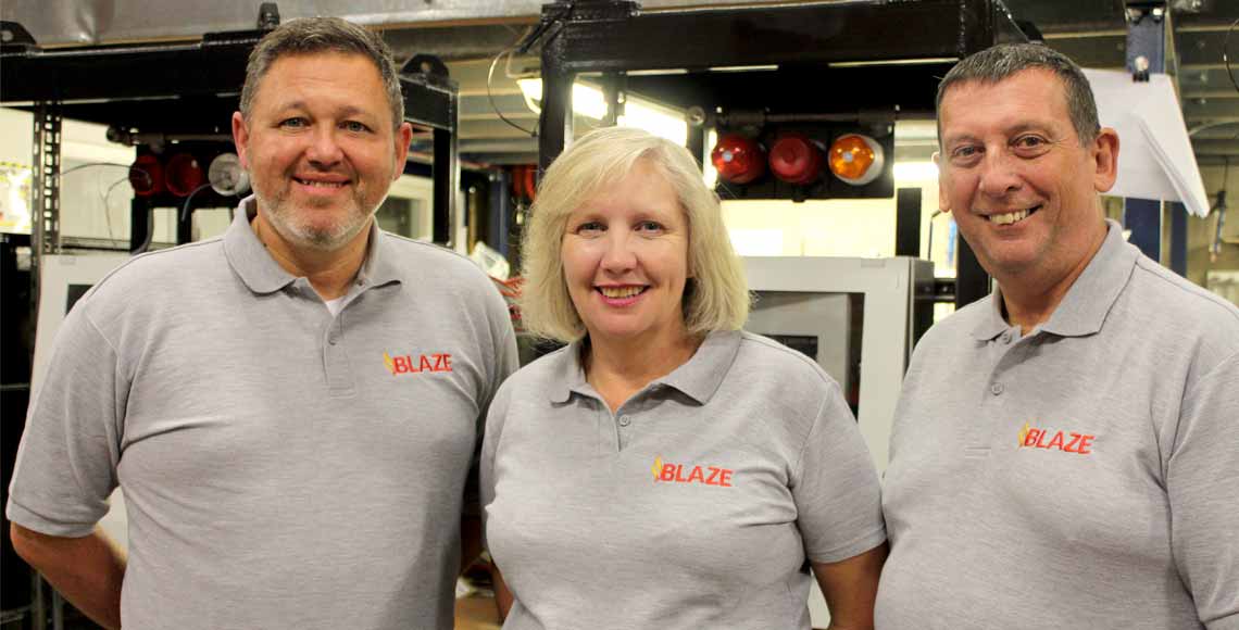 Stuart White, Ann Johnson and Howard Johnson are looking to grow Blaze in the home and international markets